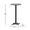 Flash Furniture 23.25 in L, 23.25 in W, 45 in H, Aluminum, Stainless Steel Top, Black TLH-059A-BK-GG - alternate 6